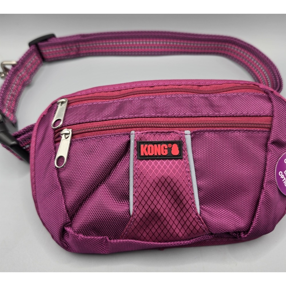TITLEKONG Hands Free Dog Walking Waist Pack Leash Bag Pink Adjustable Belt
